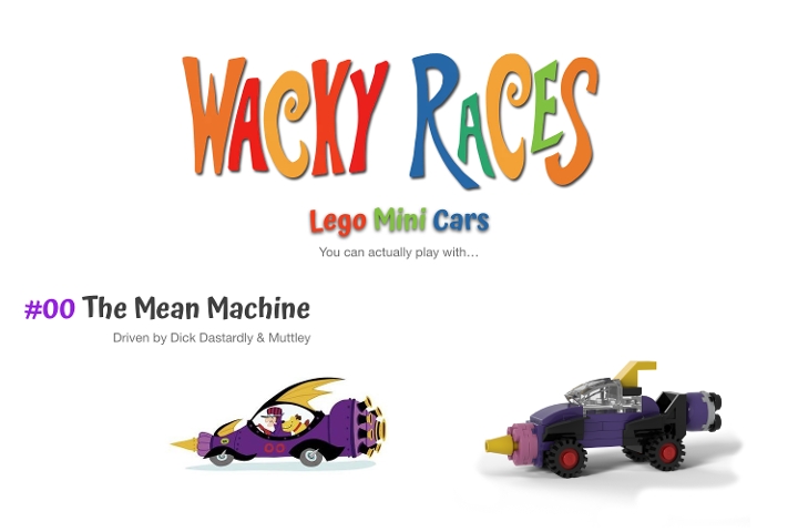 Wacky Races スクエアプレート 6枚セット　色違い有 Wacky Races cars from BrickLink Studio [BrickLink]