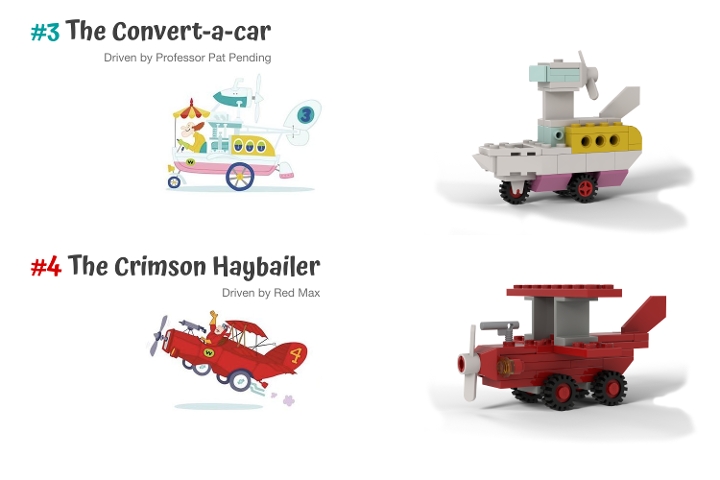 Wacky Races スクエアプレート 6枚セット　色違い有 Wacky Races cars from BrickLink Studio [BrickLink]