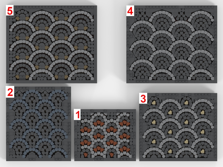 Fan Pattern Cobblestone from BrickLink Studio [BrickLink]