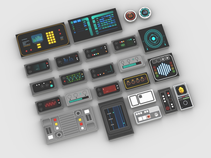 Assorted Control Panels from BrickLink Studio [BrickLink]