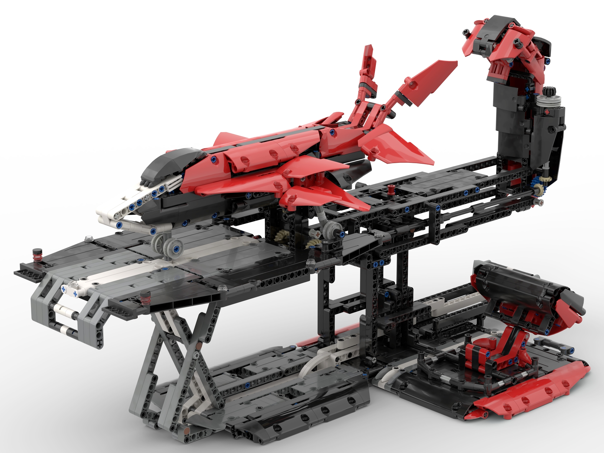 3+1 axis manipulable jet plane with shifting wings] [BrickLink]
