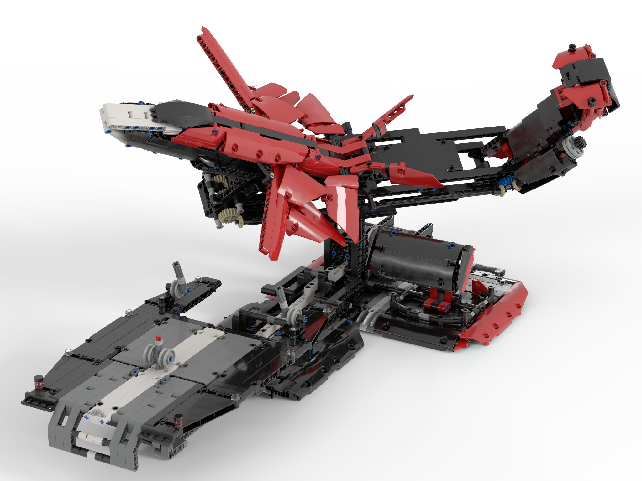 3+1 axis manipulable jet plane with shifting wings] [BrickLink]