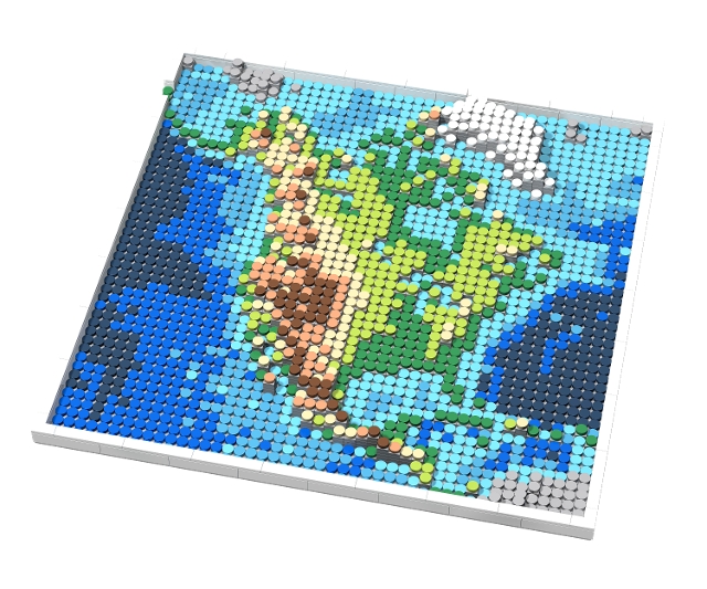 [Topographic Map of North America] [BrickLink]