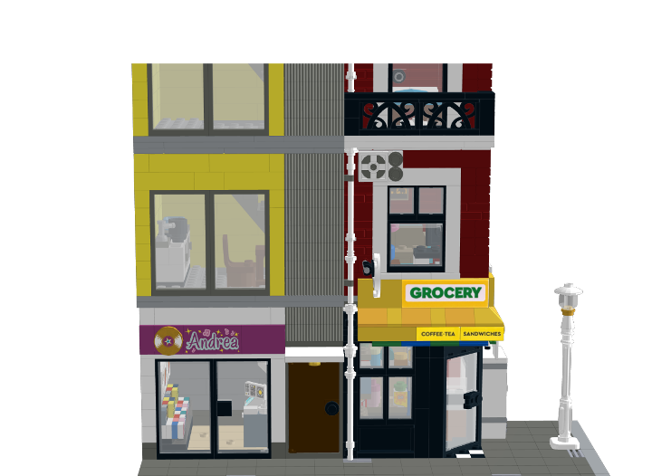 Corner Deli Modular MOC from BrickLink Studio [BrickLink]