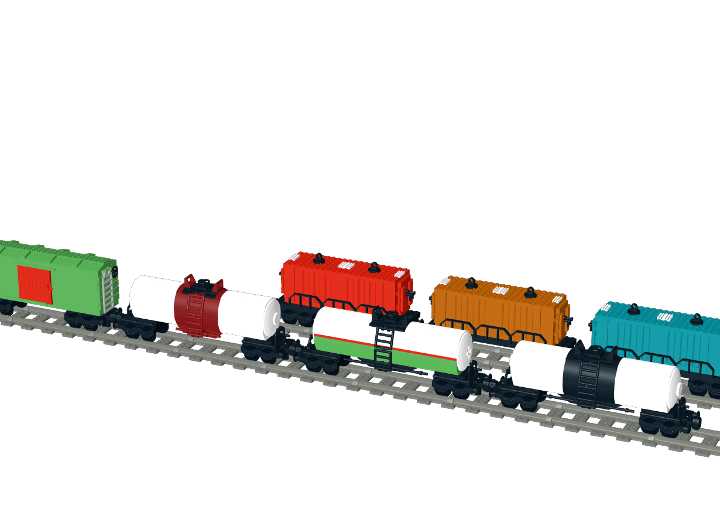 Freight Train 7 Packs With Extra Tracks from BrickLink Studio [BrickLink]