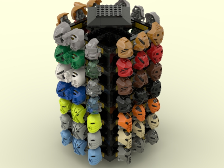 Mask Collection Rotating Shelf from BrickLink Studio [BrickLink]