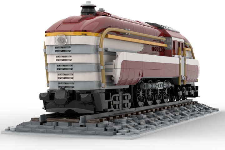 Red silver arrow tank engine V2 from BrickLink Studio [BrickLink]