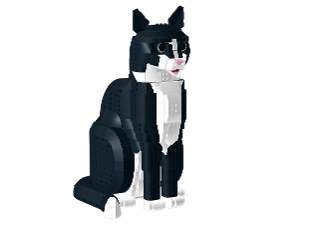 Tuxedo cat from BrickLink Studio [BrickLink]