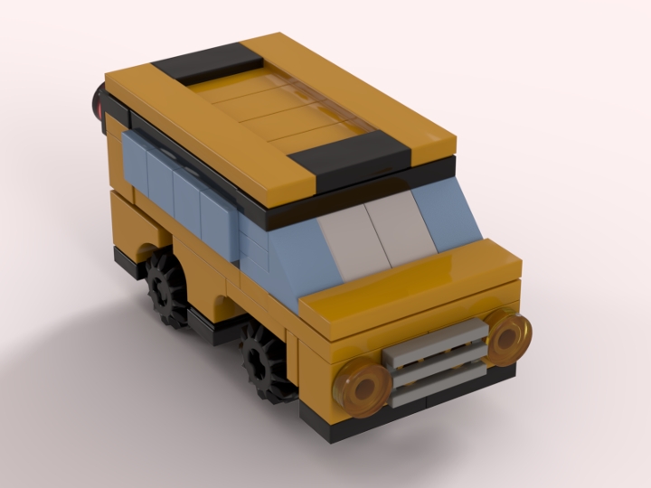Tiny school bus from BrickLink Studio [BrickLink]