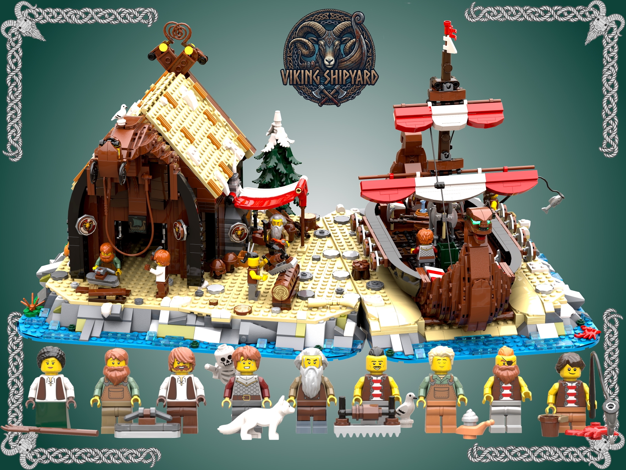[Viking Shipyard (with working slipway)] [BrickLink]