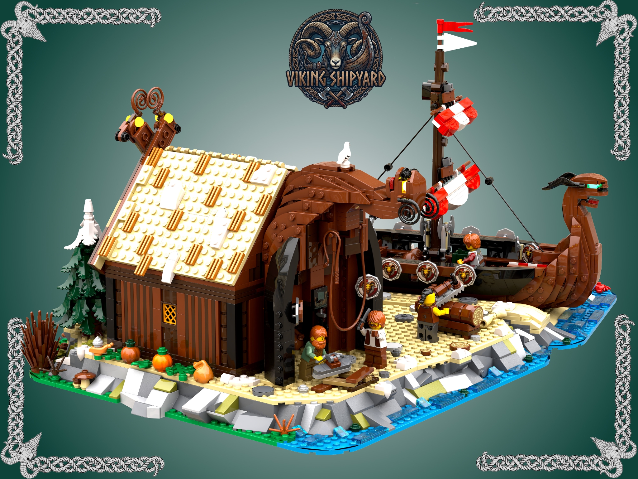 [Viking Shipyard (with working slipway)] [BrickLink]