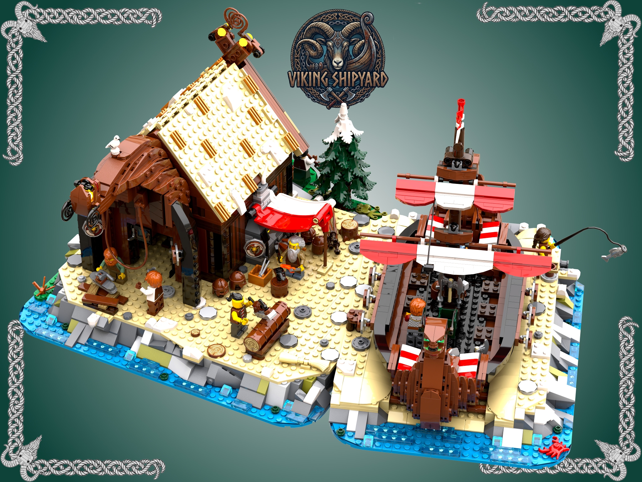 [Viking Shipyard (with working slipway)] [BrickLink]
