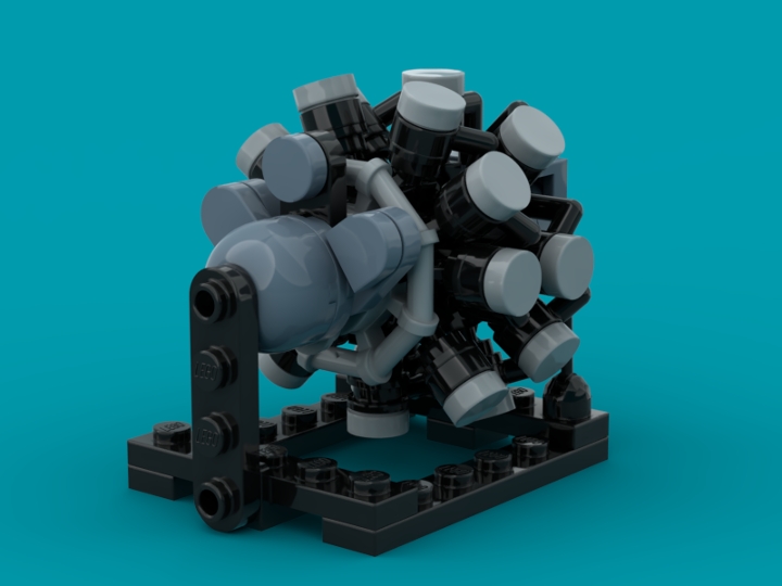 Pratt&Whitney R2800 plane engine from BrickLink Studio [BrickLink]
