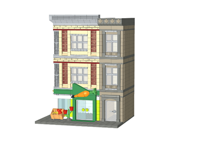 Grocery Store with Stairway from BrickLink Studio [BrickLink]