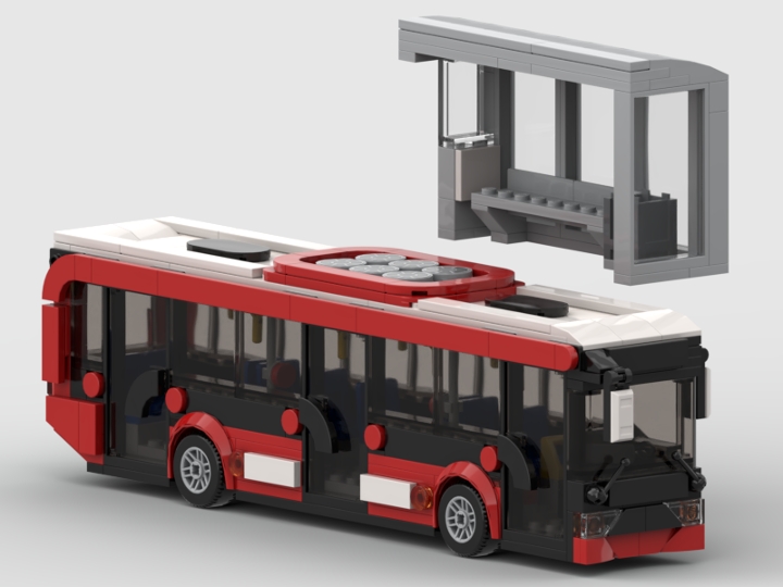 City Bus and Shelter from BrickLink Studio [BrickLink]