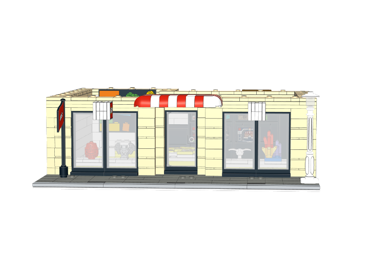 Brick store modular building first floor from BrickLink Studio [BrickLink]