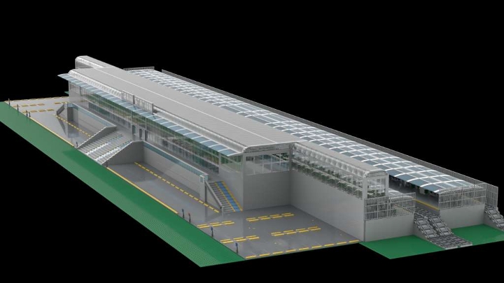 Train Station (Modular) - Size 609 x 172 from BrickLink Studio [BrickLink]