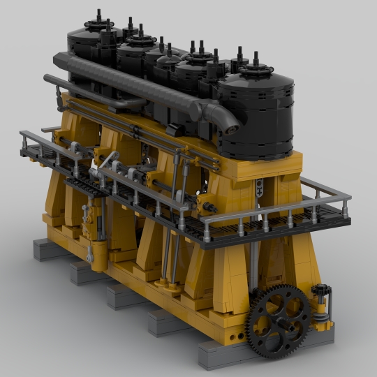 Triple expansion steam engine from BrickLink Studio [BrickLink]