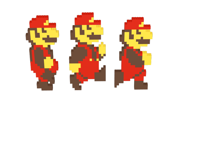 Super Mario Walking Poses from BrickLink Studio [BrickLink]
