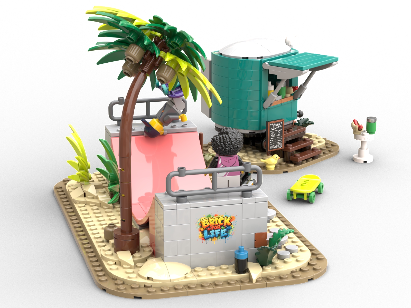 [Brick for life skate ramp and food truck] [BrickLink]