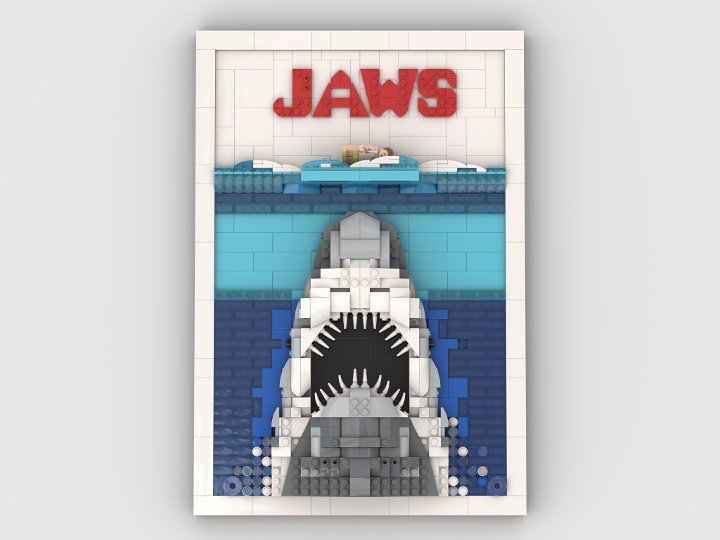 Jaws 3D Poster from BrickLink Studio [BrickLink]