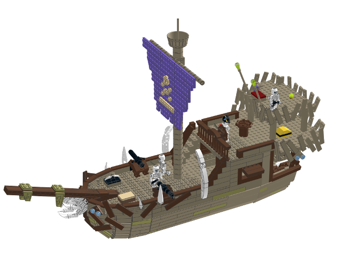 Sea of Thieves Skeleton Sloop from BrickLink Studio [BrickLink]