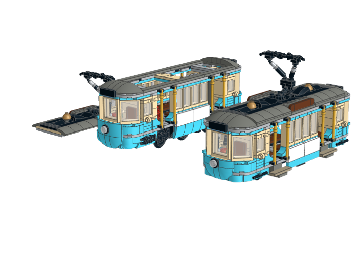 classic seaside tram (mod) from BrickLink Studio [BrickLink]