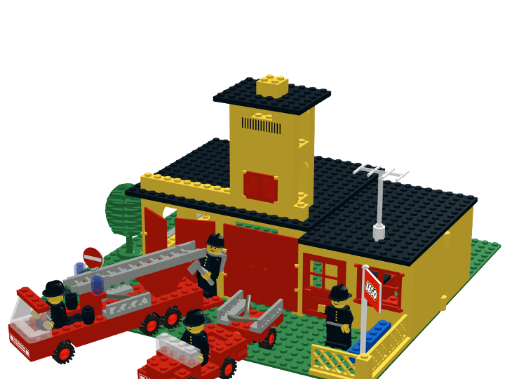 1978 Lego Set 374-1 Fire Station from BrickLink Studio [BrickLink]