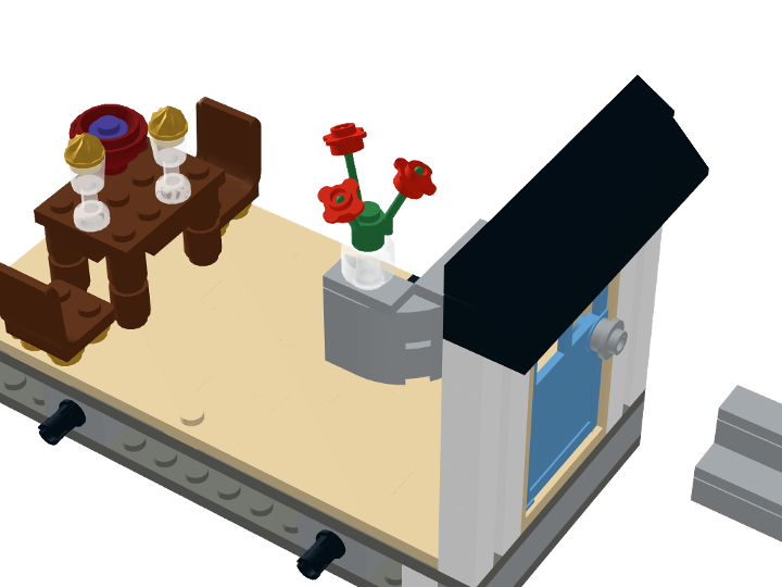modular restaurant entrance from BrickLink Studio [BrickLink]