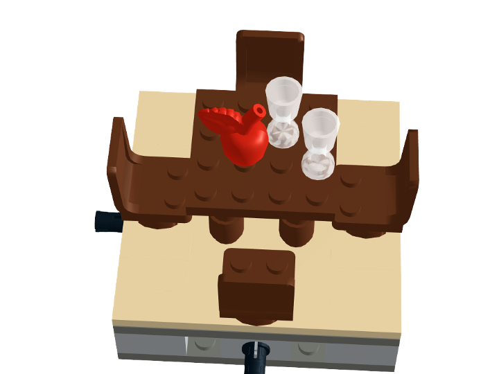 modular restaurant main seating from BrickLink Studio [BrickLink]