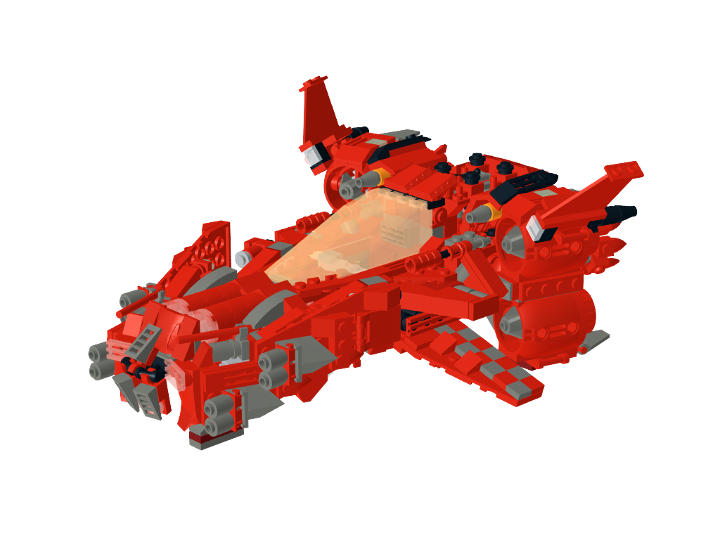 Red devil fighter from BrickLink Studio [BrickLink]
