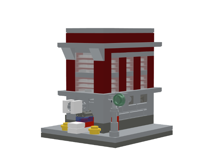 Micro Ghostbusters Firehouse from BrickLink Studio BrickLink