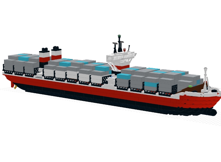 Altered Maersk Line Triple-E from BrickLink Studio [BrickLink]