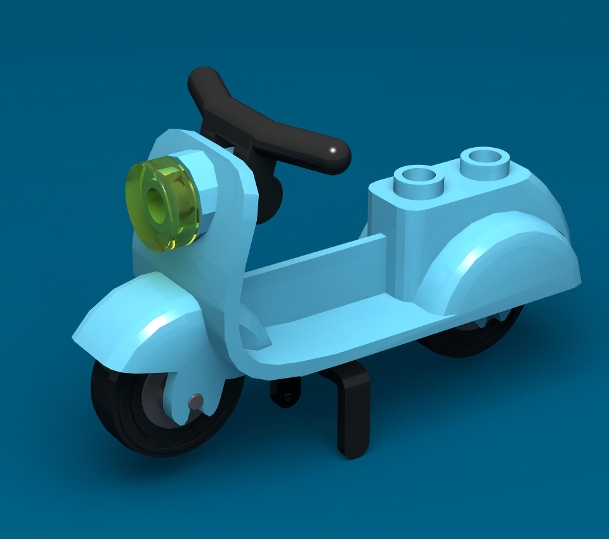 Easy blue Scooter from BrickLink Studio [BrickLink]