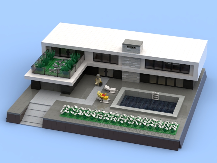 Mid-century modern house from BrickLink Studio [BrickLink]