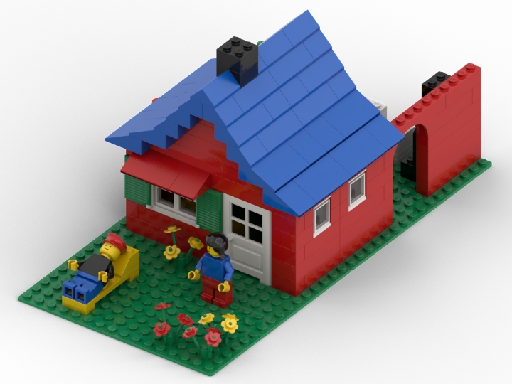 Lego house discount with blue roof