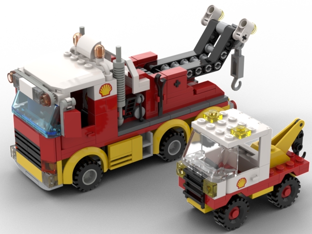 Shell Tow Truck 2019 from BrickLink Studio [BrickLink]